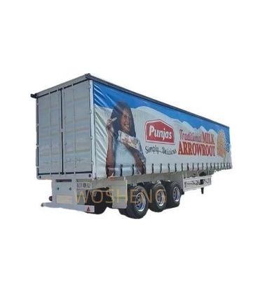 Wosheng 3 Assi 40FT 45FT PVC Tarpaulin Side Curtain Semi-Trailer con sistema di sospensione