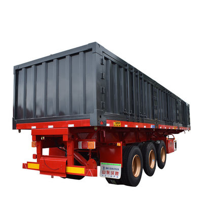 Semi-remorco da 40 a 80 tonnellate con gomma laterale con trave principale in acciaio Q345B / T700 di WS Hydraulic