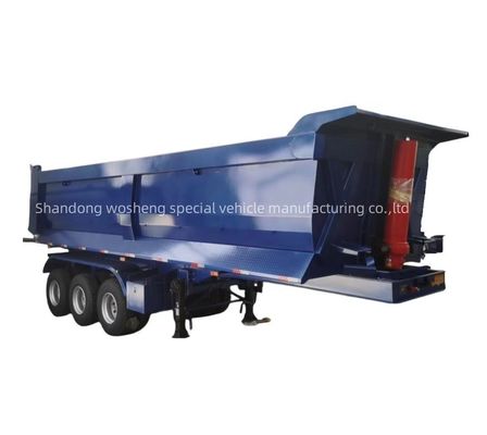 Wosheng 3/4/5 Assi Blu idraulico posteriore Semi-remolchi di scarico di gomma per il trasporto