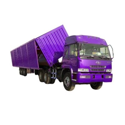 Acciaio Tri 3 assi 50 tonnellate Side Dump Truck Semi rimorchio per il trasporto di grano di sabbia e pietra