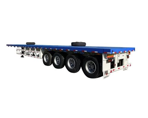 Wosheng ha un carico massimo di 30000 kg 3 assi 4 assi contenitore in acciaio semirimorchio a letto piatto