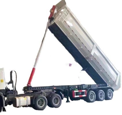 60 tonnellate rimorchio posteriore a scarico a forma di U semirimorchio con sospensione meccanica o ad aria