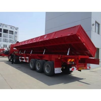 Prato di ribaltamento laterale per pietra di sabbia Tri 3 assi 50 tonnellate Side Dump Truck Semi-trailer