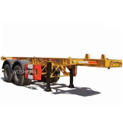 Semi-remolchi di scheletro in acciaio per il trasporto di container da 20FT 40FT 45FT da Wosheng