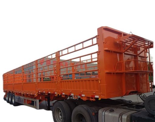 Wosheng 40-100ton Utility Side Wall Open Livestock Vegetable Fence Truck Trailer con traino