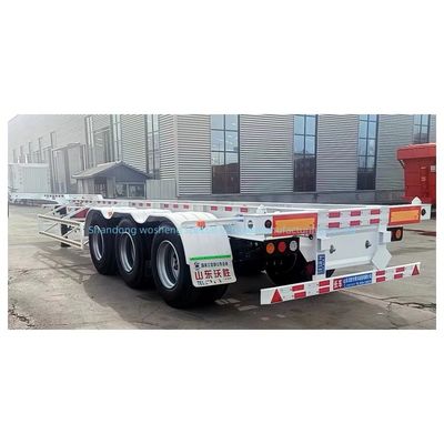 Q345B Semi-remorco a scheletro a fascia principale con altezza 500 mm e dimensioni 12400x2500x1550 mm