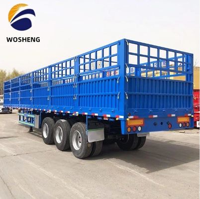 12.4m lunghezza 50T 3 asse piastra laterale recinzione laterale semirimorchio con sospensione meccanica