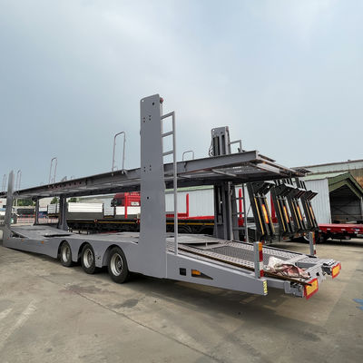 Camion rimorchio 3 assi veicolo a doppio ponte carrello semirimorchio con sollevamento manuale