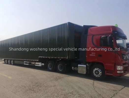Wosheng 3 Axle Logistics Wingspan Van Semi-Trailer con pneumatici 12R22.5 e assi 13T/16T