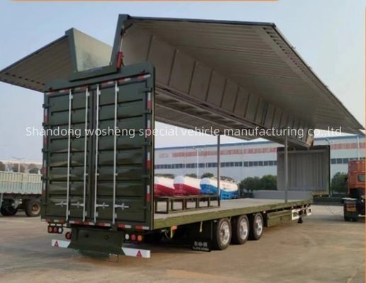 Wosheng 3 Axle Logistics Wingspan Van Semi-Trailer con pneumatici 12R22.5 e assi 13T/16T