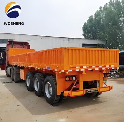 Qingdao Wosheng 3 asse camion rimorchio con carico utile di 50 tonnellate e parete laterale in acciaio