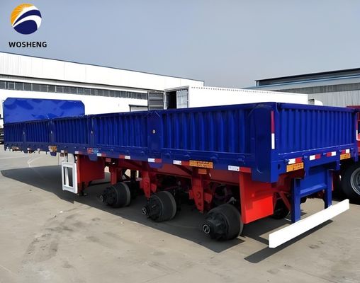 Qingdao Wosheng 3 asse camion rimorchio con carico utile di 50 tonnellate e parete laterale in acciaio