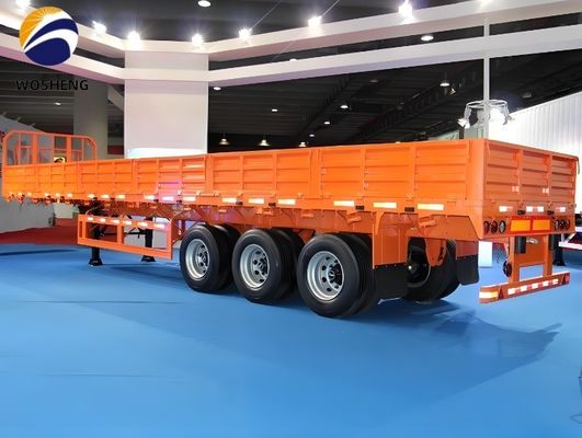 Qingdao Wosheng 3 asse camion rimorchio con carico utile di 50 tonnellate e parete laterale in acciaio