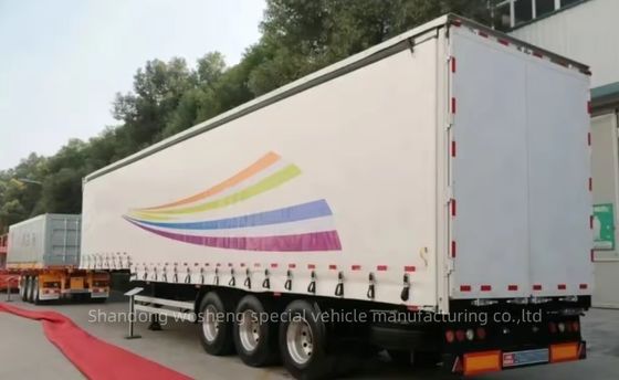 Wosheng 3 Assi 40FT 45FT PVC Tarpaulin Side Curtain Semi-Trailer con sistema di sospensione