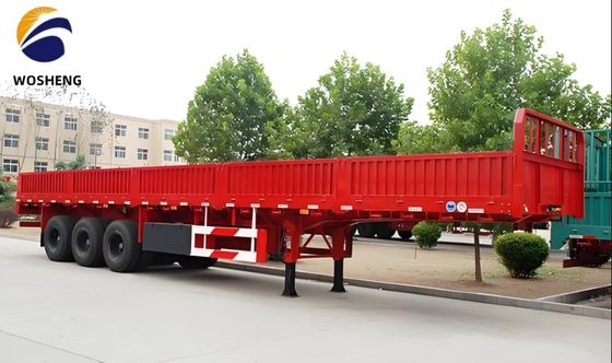 Qingdao Wosheng 3 asse camion rimorchio con carico utile di 50 tonnellate e parete laterale in acciaio