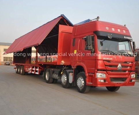 Wosheng 3 asse 30/40ton Logistica Wingspan Van Semi rimorchio con Flying Wingvan Box
