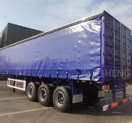 Wosheng personalizzato 3 assi 40ft 45ft Side Curtain Semi-trailer con telone impermeabile in PVC
