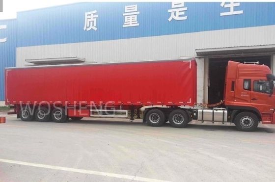 Camion 40-50 tonnellate 3 assi 40ft 45ft Red Curtain Side Sliding Semi-Trailer con bambusa in PVC