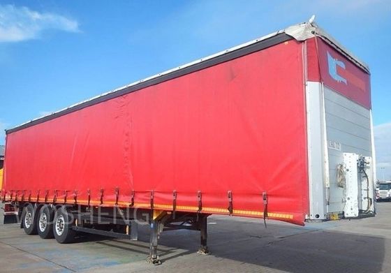 Camion 40-50 tonnellate 3 assi 40ft 45ft Red Curtain Side Sliding Semi-Trailer con bambusa in PVC
