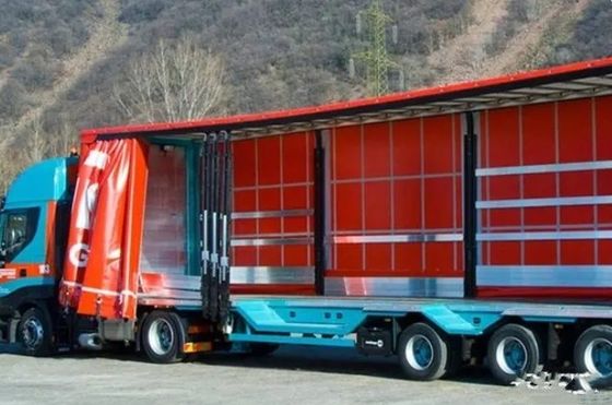 Semi-remorco a cortina laterale su misura Wosheng 3 asse con sistema di frenatura WABCO a doppia linea