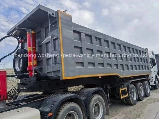 Camion rimorchio Wosheng 3 assi idraulici retro di scarico tipper semi-camion tipping rimorchi