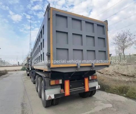 Camion rimorchio Wosheng 3 assi idraulici retro di scarico tipper semi-camion tipping rimorchi