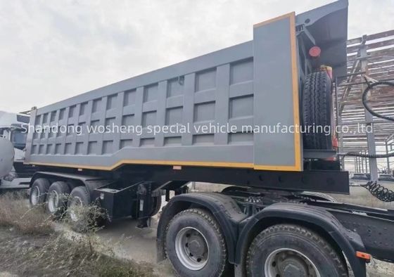 Camion rimorchio Wosheng 3 assi idraulici retro di scarico tipper semi-camion tipping rimorchi