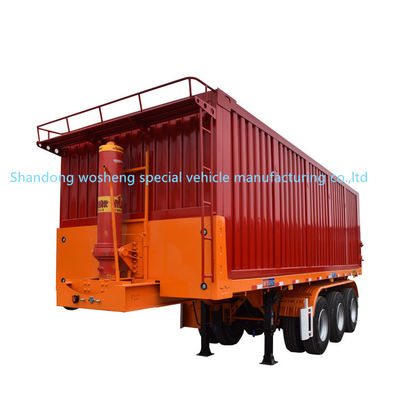 Semirimorchio Wosheng 3 assi idraulici retro dump tipper acciaio tipping camion rimorchi 9800x2500x3500mm