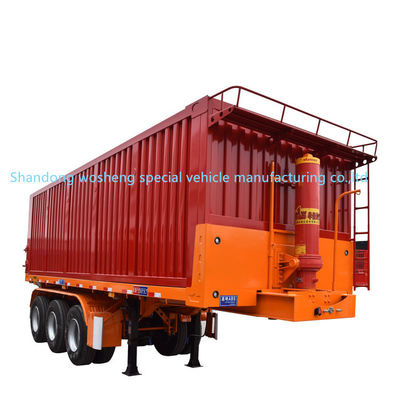 Semirimorchio Wosheng 3 assi idraulici retro dump tipper acciaio tipping camion rimorchi 9800x2500x3500mm