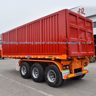 Semirimorchio Wosheng 3 assi idraulici retro dump tipper acciaio tipping camion rimorchi 9800x2500x3500mm