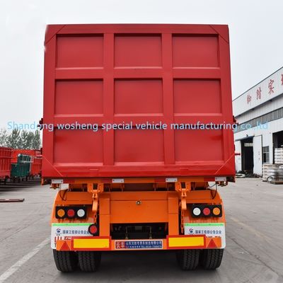 Semirimorchio Wosheng 3 assi idraulici retro dump tipper acciaio tipping camion rimorchi 9800x2500x3500mm