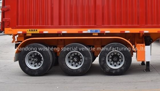 Semirimorchio Wosheng 3 assi idraulici retro dump tipper acciaio tipping camion rimorchi 9800x2500x3500mm