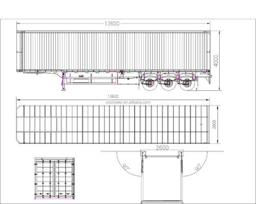 12 unità 12R22.5 Pneumatici 35t Capacità Acciaio Spalla di apertura ala Van Box Semi rimorchio