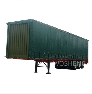 Wosheng 3 assi verde 40ft 45ft PVC cortina laterale semirimorchio 13T 16T BPW/FUWA asse
