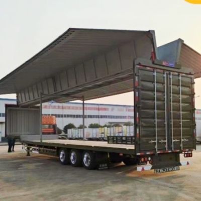 Semi-remorco a 3 assi con 13600x2600x4000 mm di lunghezza alare personalizzabile con apertura alare