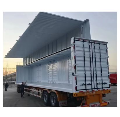 12R22.5 12 unità pneumatico open van double wing semi-trailer per il trasporto di merci