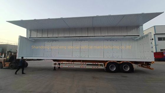 12R22.5 12 unità pneumatico open van double wing semi-trailer per il trasporto di merci