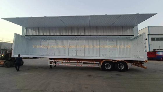 2 3 4Assi Parete laterale idraulica ad ala aperta furgone semirimorchio per carico pesante