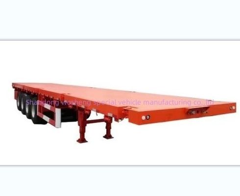 Altezza del fascio principale 0,5 m 3 semi-remolchi a asse piatto per il trasporto di container da 20 piedi a 40 piedi