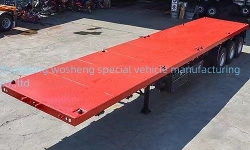 Altezza del fascio principale 0,5 m 3 semi-remolchi a asse piatto per il trasporto di container da 20 piedi a 40 piedi