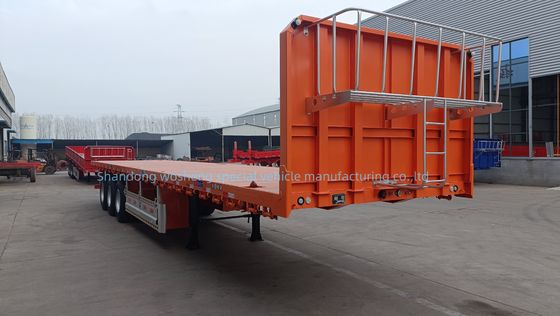 Altezza del fascio principale 0,5 m 3 semi-remolchi a asse piatto per il trasporto di container da 20 piedi a 40 piedi