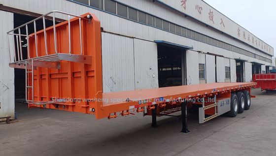 Altezza del fascio principale 0,5 m 3 semi-remolchi a asse piatto per il trasporto di container da 20 piedi a 40 piedi