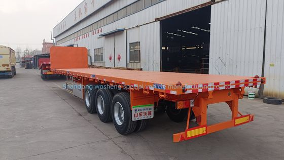 Altezza del fascio principale 0,5 m 3 semi-remolchi a asse piatto per il trasporto di container da 20 piedi a 40 piedi