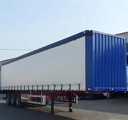 60 tonnellate di peso totale semirimorchio per camion 3 assi pavimento in alluminio tenda laterale in PVC