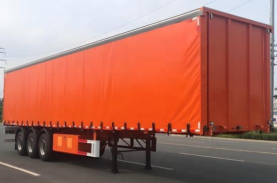60 tonnellate di peso totale semirimorchio per camion 3 assi pavimento in alluminio tenda laterale in PVC