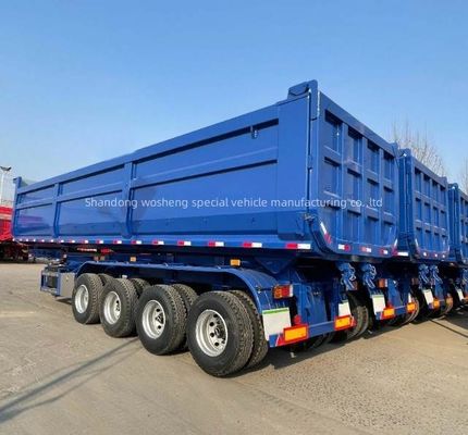 3/4 Assi Wosheng idraulico posteriore Semi Dump rimorchio tipper camion rimorchi con migliore