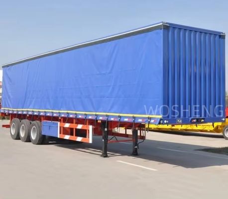 3 assi 40ft 45ft White Curtain Side Sliding Truck Semitrailer per Truck Trailer