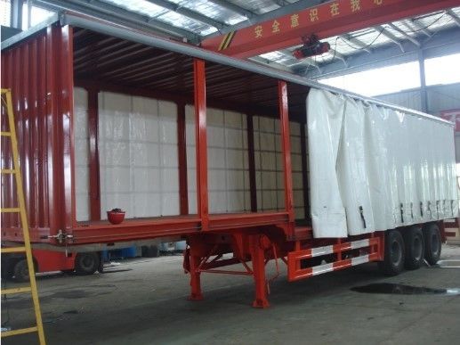 Richiesta del cliente 40ft contenitore laterale a tenda semirimorchio con asse 3 in acciaio ODM