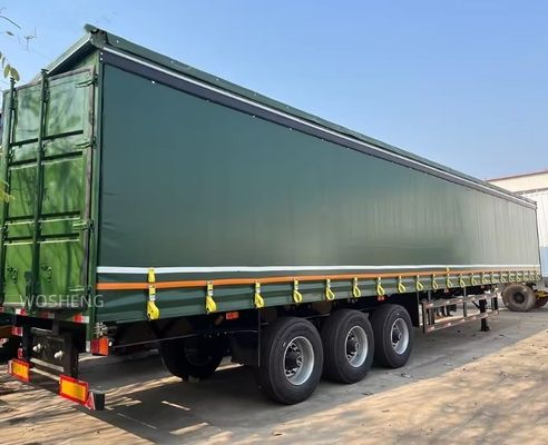 Semi-remolchio a 3 assi, box van per il trasporto merci, rimorchio a tenda laterale per la protezione del carico