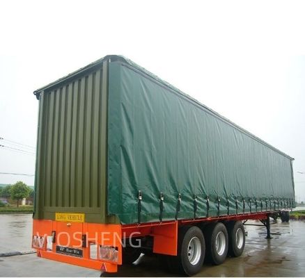 Top Vendita richiesta del cliente semirimorchio con 3 assi 40ft 45ft verde tenda laterale